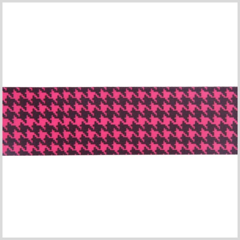 Satin | 1.5" Shocking Pink Printed Satin Ribbon Ribbons Satin