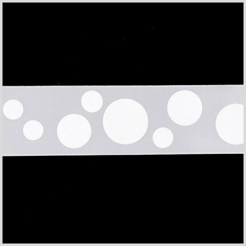 Satin | 1.5" White Polka Dot Satin Ribbon Ribbons Satin