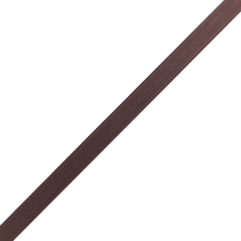 Satin | 1/2" Brown Single Face Satin Ribbon Ribbons Brown