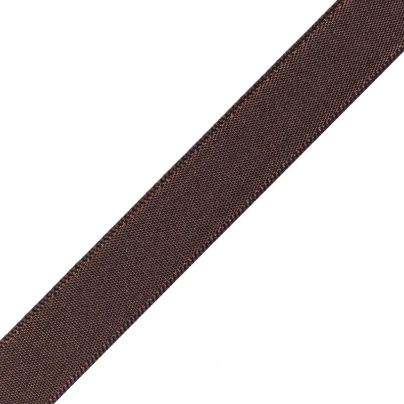 Satin | 1/2" Brown Single Face Satin Ribbon Ribbons Brown