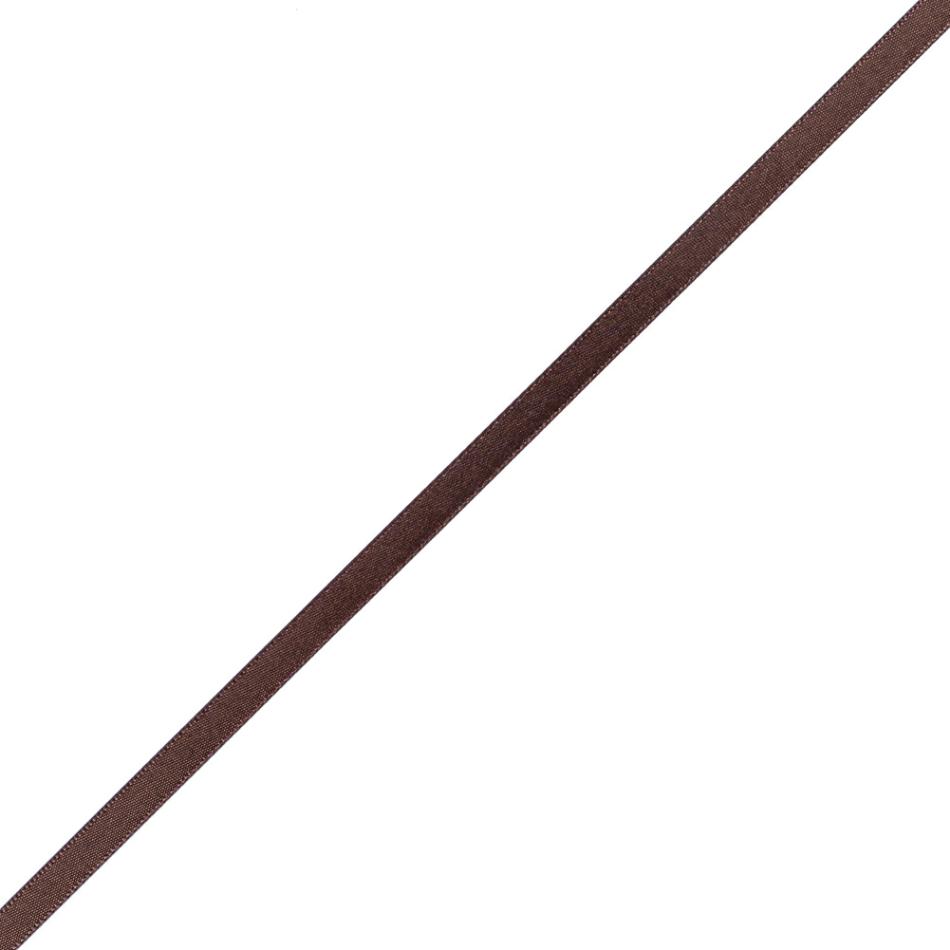 Satin | 1/4" Brown Single Face Satin Ribbon Ribbons Brown