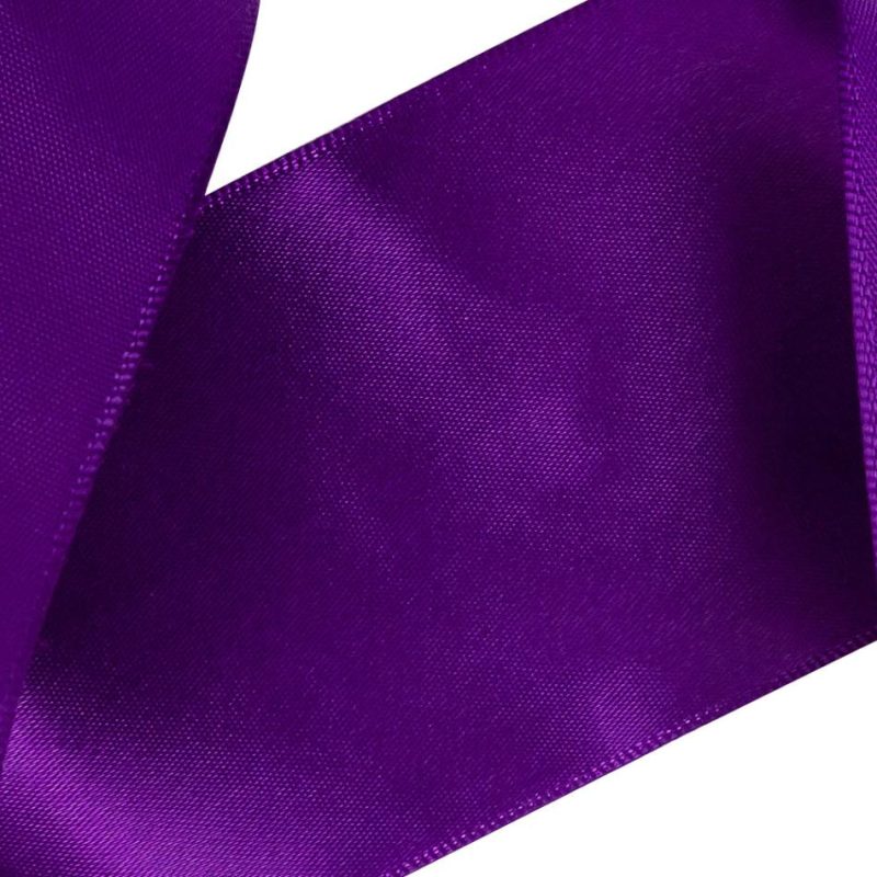 Satin | 2.25" Purple Single Face Satin Ribbon Ribbons Purple