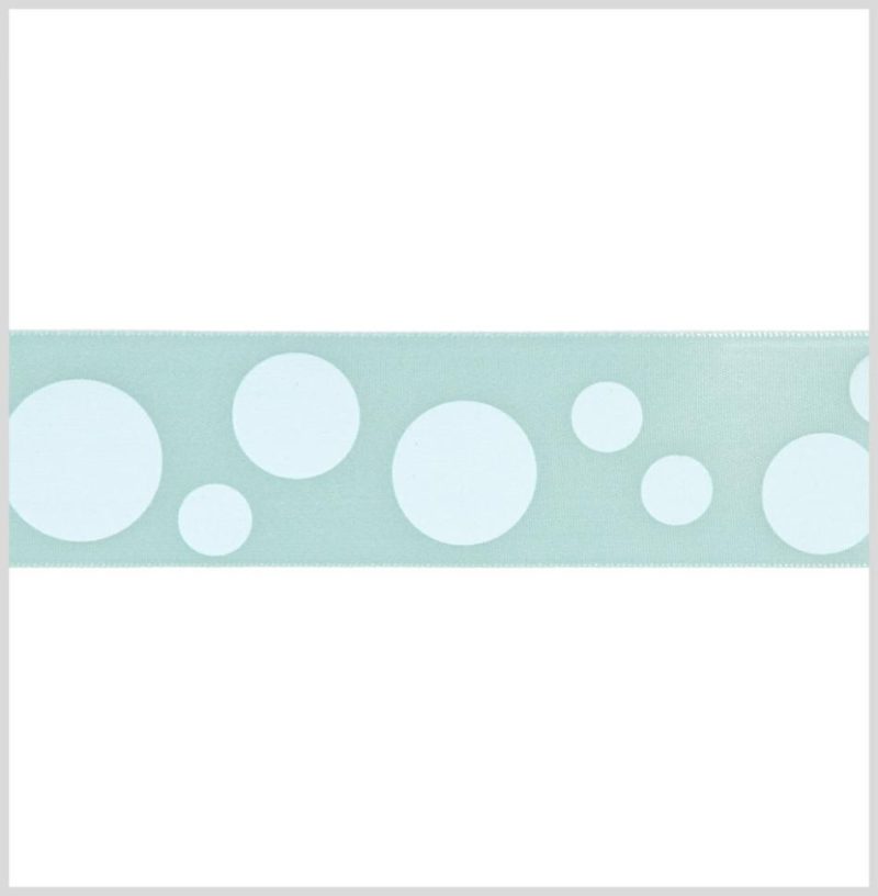 Satin | 7/8" Aquamarine/Aqua Polka Dot Satin Ribbon Ribbons Aquamarine,Aqua