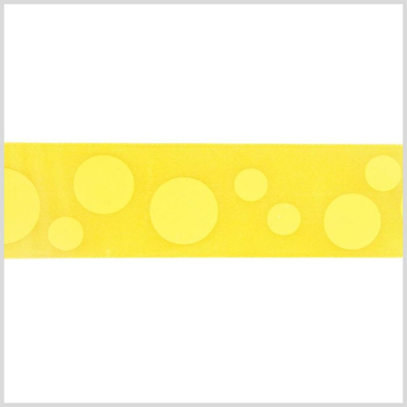 Satin | 7/8" Bright Yellow Polka Dot Satin Ribbon Ribbons Bright Yellow,Yellow