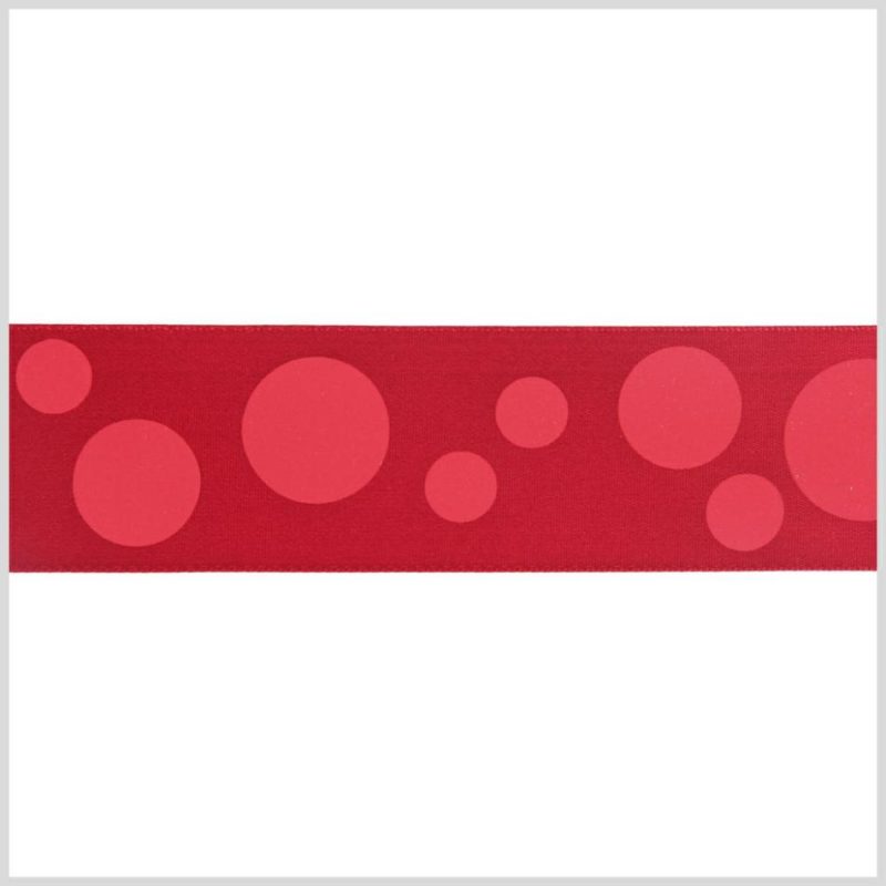 Satin | 7/8" Red Polka Dot Satin Ribbon Ribbons Red