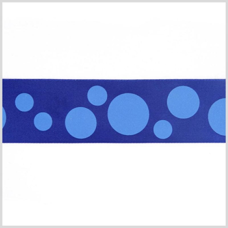 Satin | 7/8" Royal Polka Dot Satin Ribbon Ribbons Royal Blue,Blue