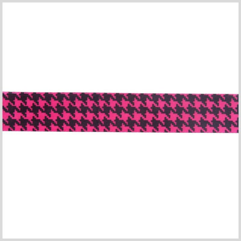 Satin | 7/8" Shocking Pink Printed Satin Ribbon Ribbons Satin