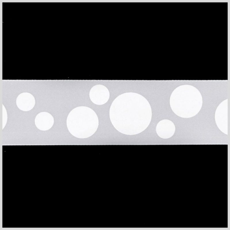 Satin | 7/8" White Polka Dot Satin Ribbon Ribbons Satin