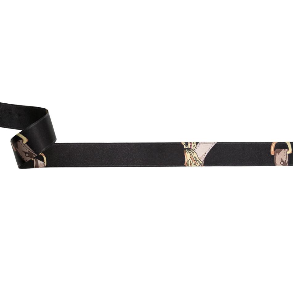 Satin | Black And Gold Purse Straps And Chains Satin Ribbon – 1" Printed Burnished Lilac,Pastel Yellow