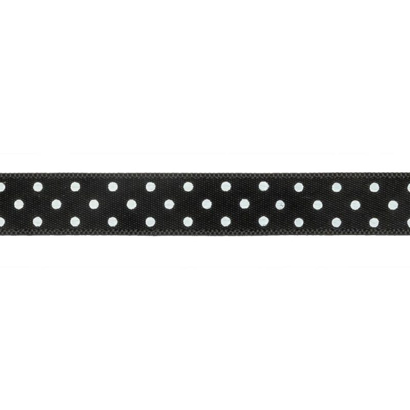 Satin | Black And White Polka Dot Satin Ribbon – 0.375" Printed Printed