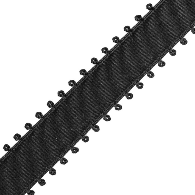 Satin | Black Picot Edged Satin Ribbon – 15Mm Ribbons Black