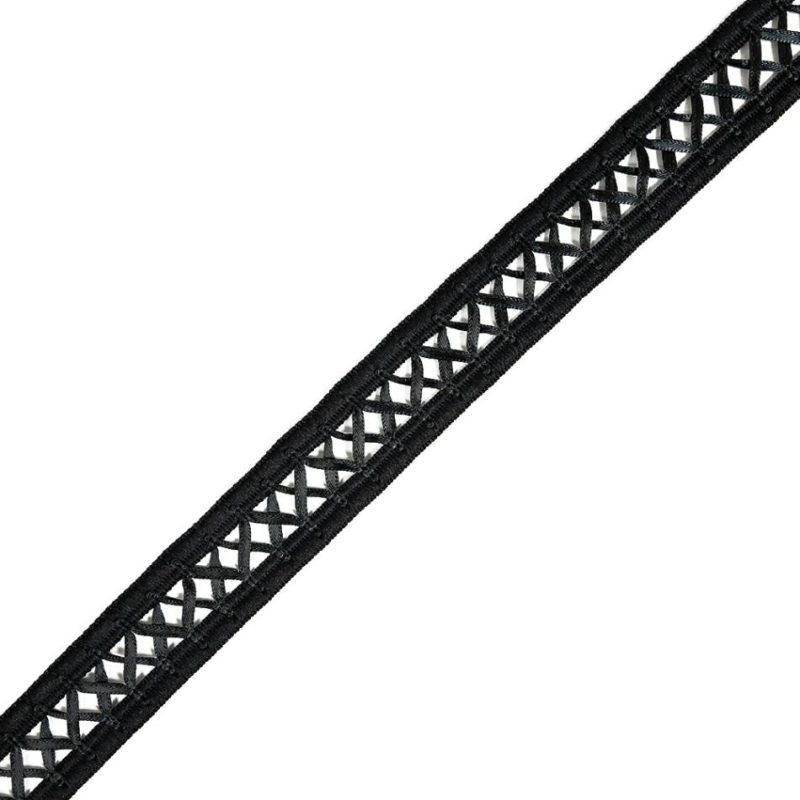 Satin | Black Satin Criss Cross Ribbon – 1.125" Ribbons Black