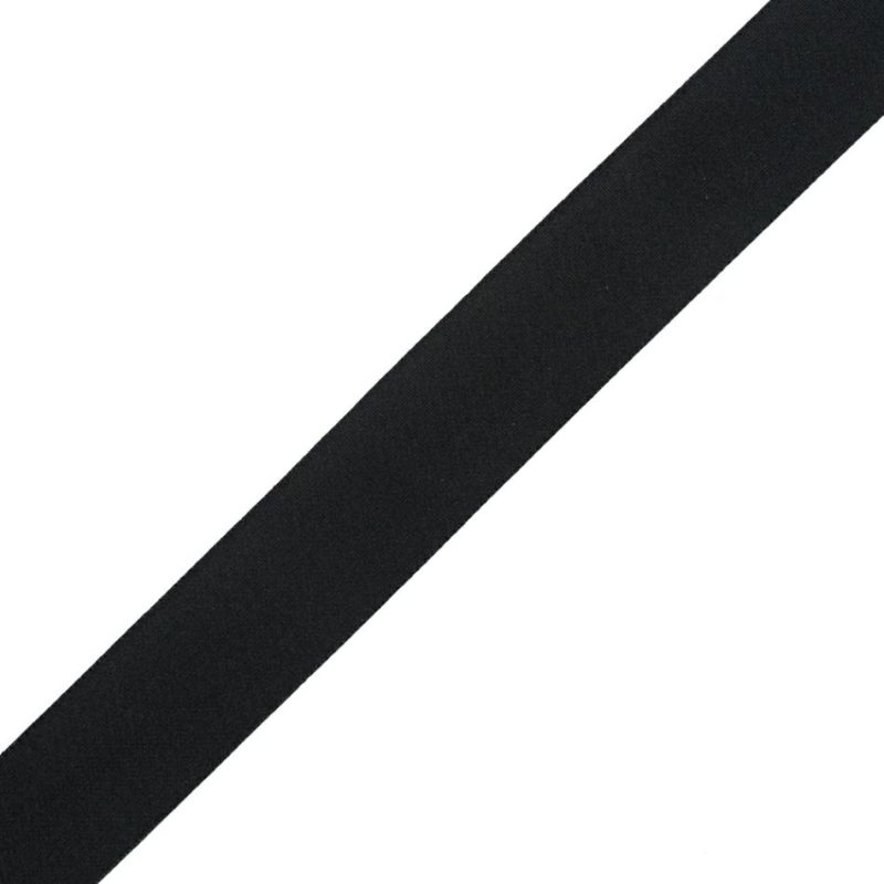 Satin | Black Single Face Silk Satin Ribbon – 1" Ribbons Black