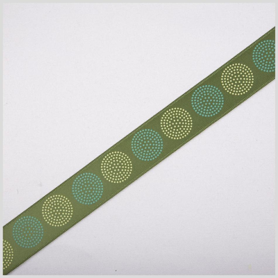 Satin | Green Printed Satin Ribbon Ribbons Green