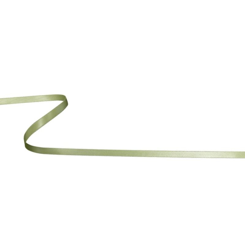 Satin | Lime Cream Single Face Satin Ribbon – 0.25" Ribbons Lime Cream