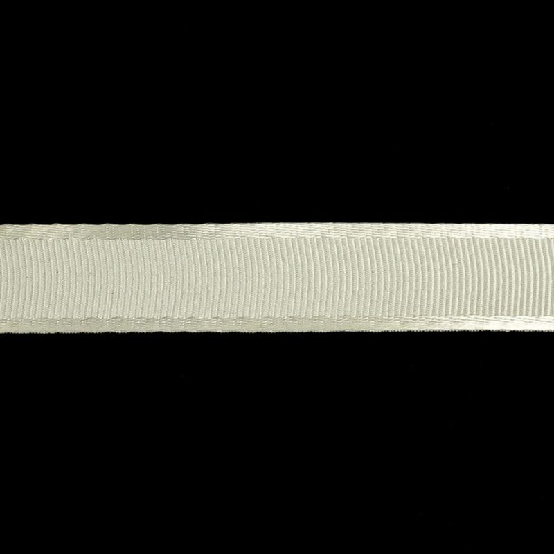 Satin | Off White Satin-Edged Grosgrain Ribbon – 0.625" Grosgrain Grosgrain