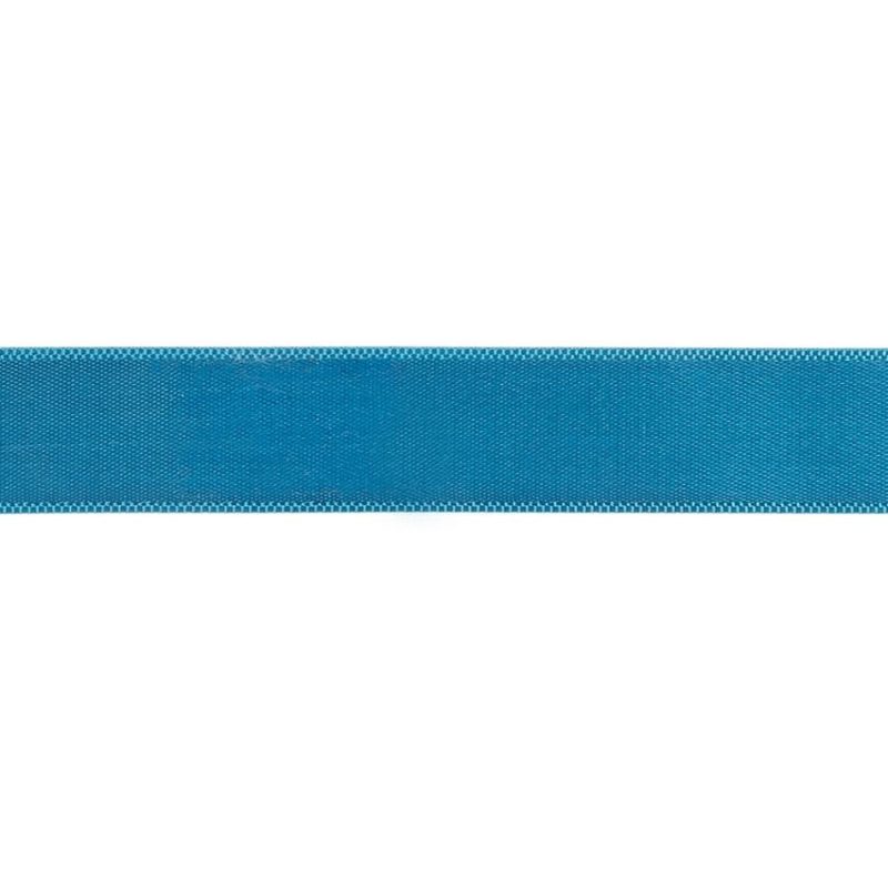 Satin | Peacock Blue Single Faced Satin Ribbon – 0.625" Ribbons Satin