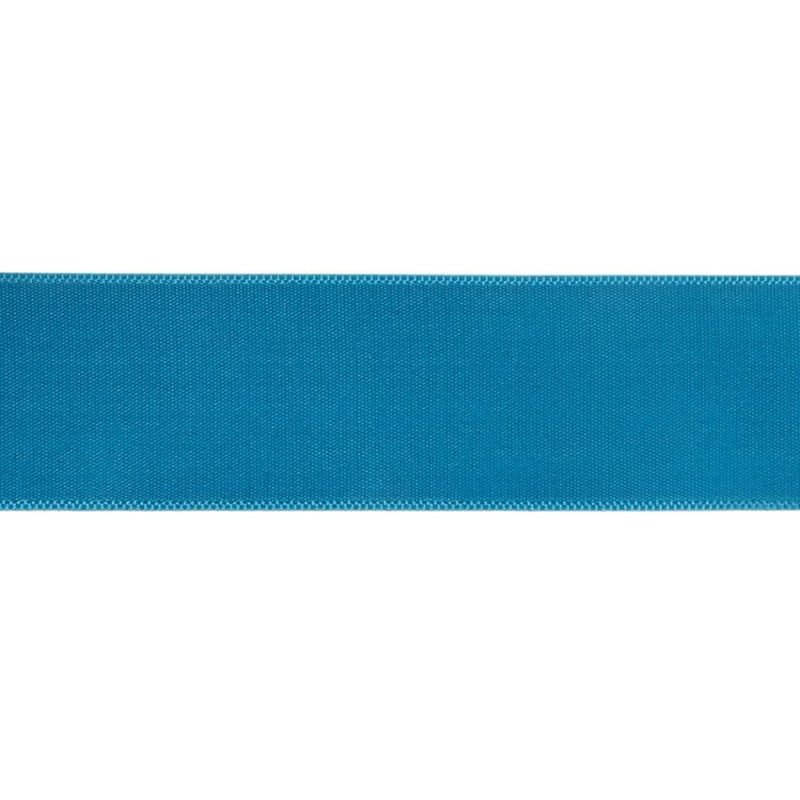 Satin | Peacock Blue Single Faced Satin Ribbon – 1" Ribbons Satin