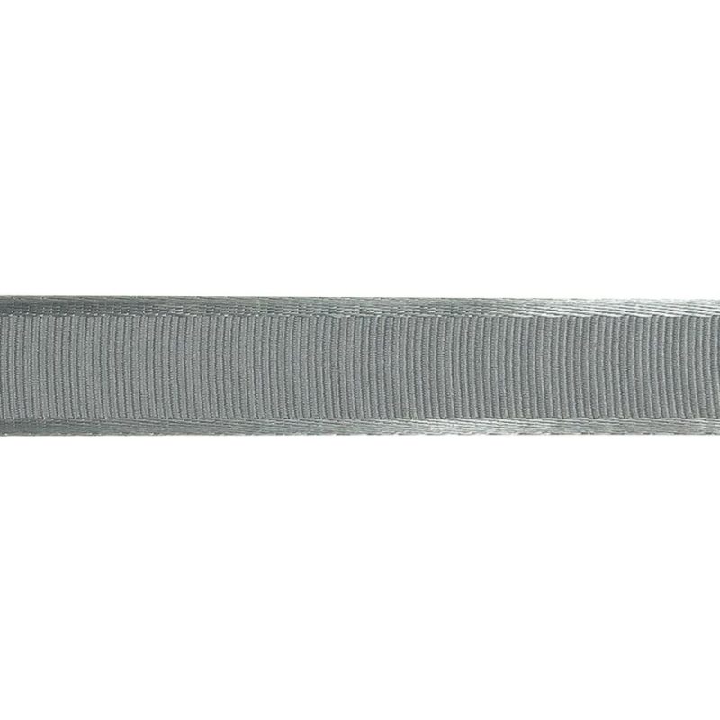 Satin | Silver Gray Satin-Edged Grosgrain Ribbon – 0.625" Grosgrain Grosgrain