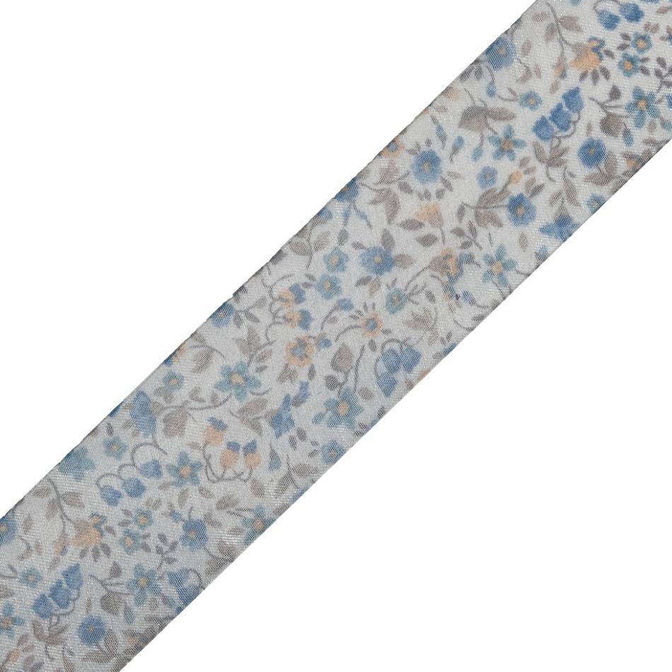 Sheer | Blue Floral Printed Sheer Ribbon – 1.5" Ribbons Blue