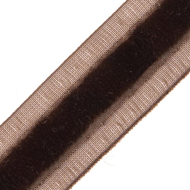 Sheer | Brown Velvet And Sheer Ribbon – 0.625" Ribbons Brown