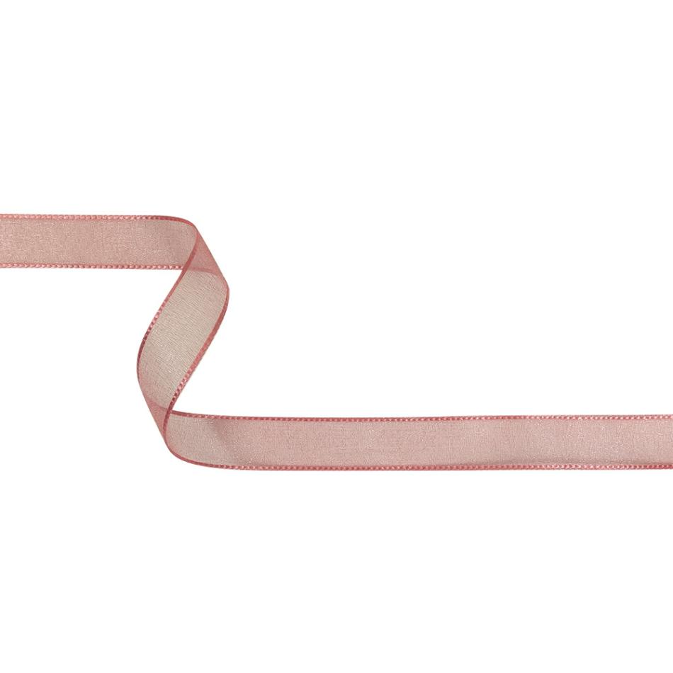 Sheer | Bubblegum Shimmering Organza Ribbon With Woven Edges – 0.75" Organza Organza