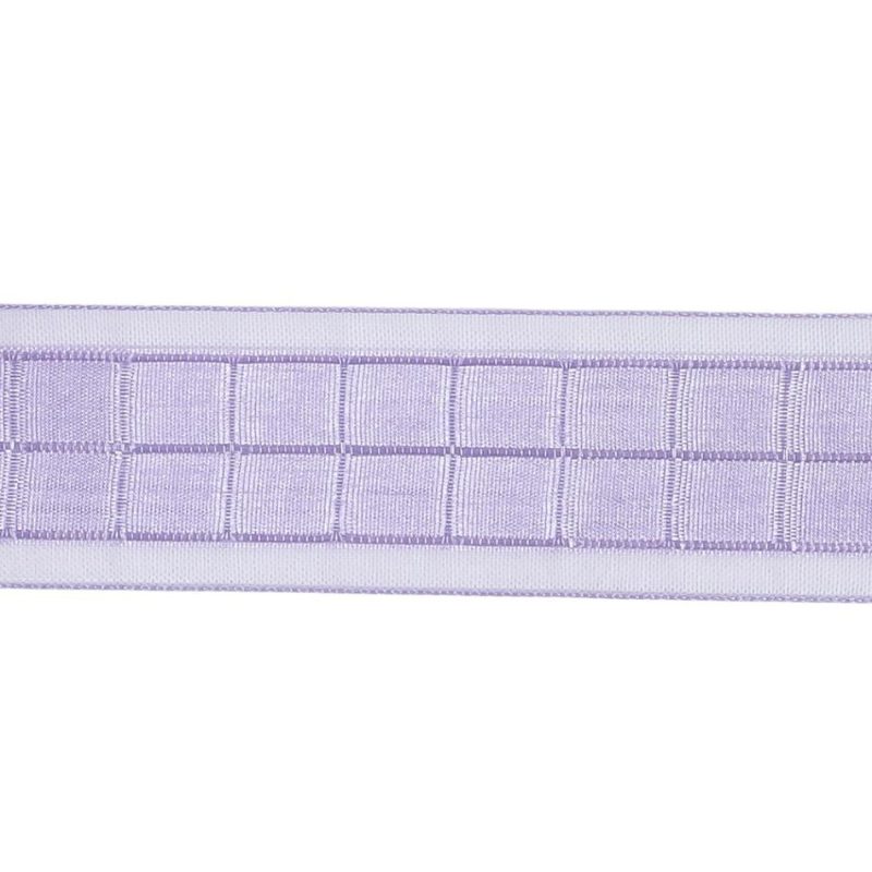 Sheer | Lilac Squares And Sheer Borders Ribbon – 1" Ribbons Sheer