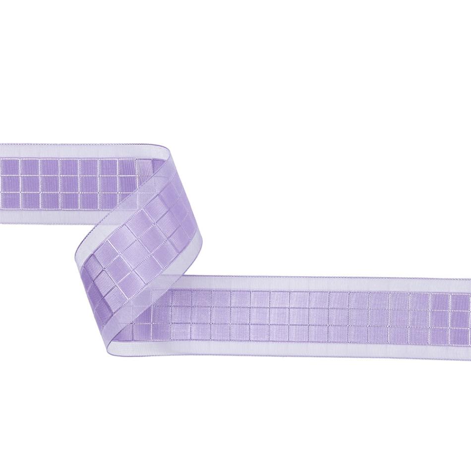 Sheer | Lilac Squares And Sheer Borders Ribbon – 36Mm Ribbons Sheer