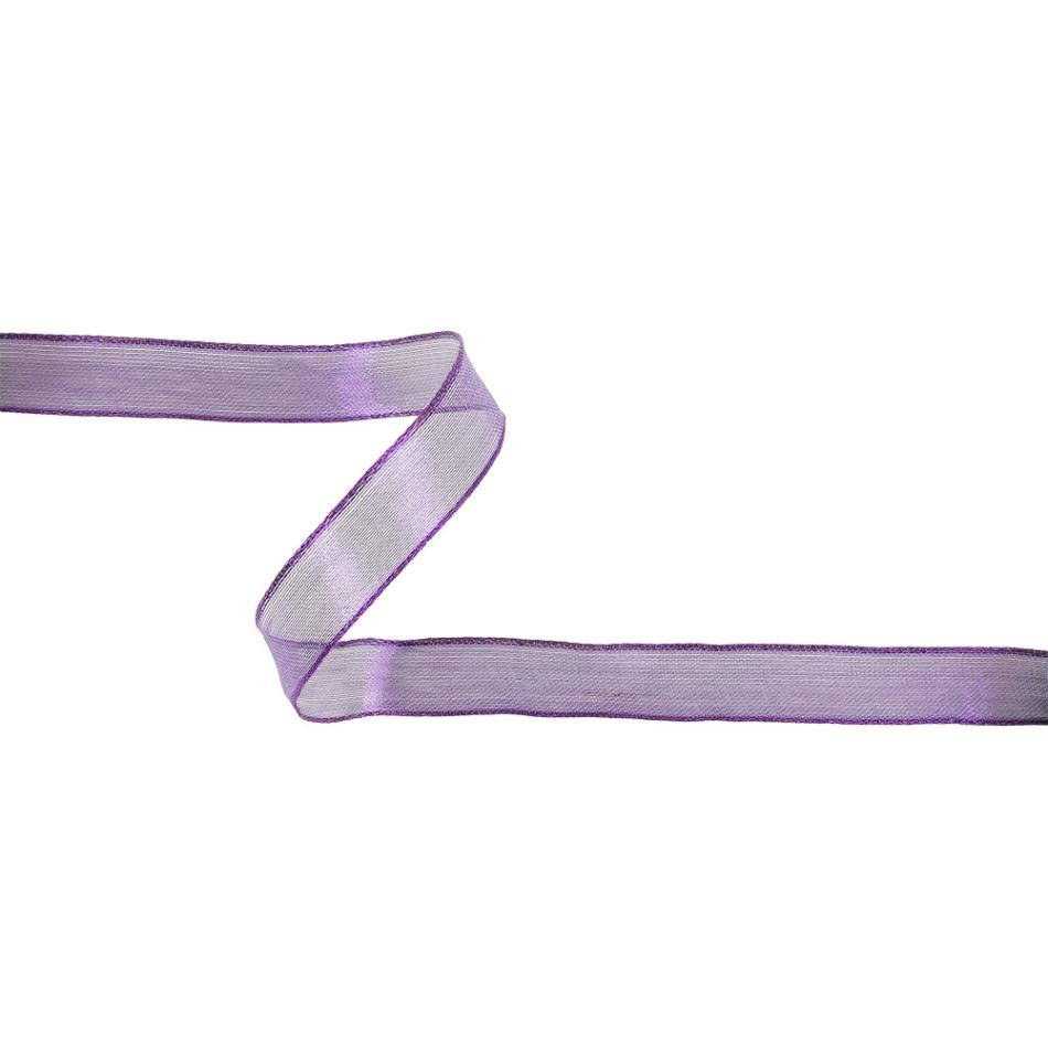 Sheer | Purple Sheer Woven Ribbon With Wired Edges – 0.75" Ribbons Sheer