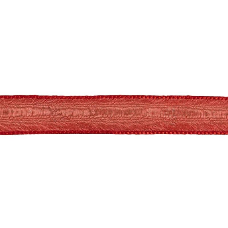 Sheer | Red Shimmering Organza Ribbon With Woven Edges – 0.75" Organza Organza