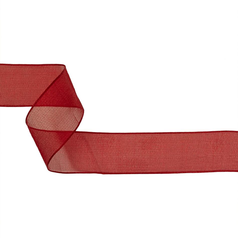 Sheer | Red Shimmering Organza Ribbon With Woven Edges – 1.5" Organza Organza