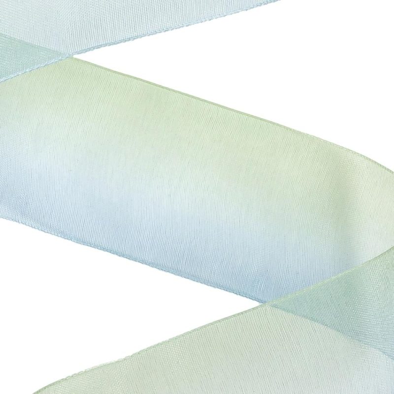 Sheer | Sheer Blue And Kiwi Ombre Ribbon – 1.5" Ribbons Kiwi