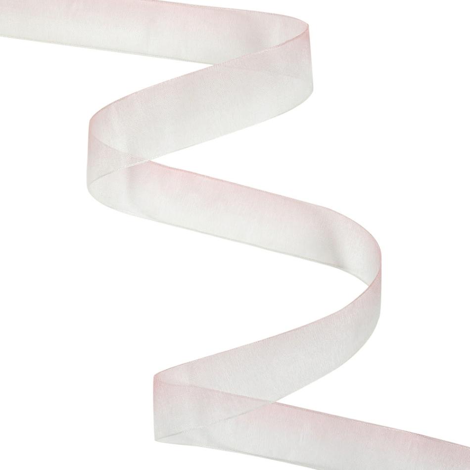 Sheer | Sheer Pink And White Alyssum Ombre Ribbon – 0.875" Ribbons Sheer