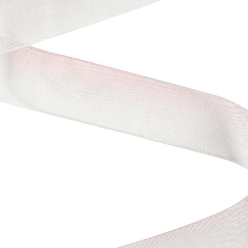 Sheer | Sheer Pink And White Alyssum Ombre Ribbon – 0.875" Ribbons Sheer