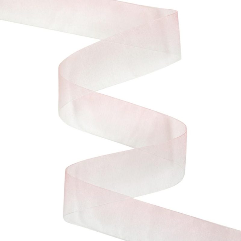 Sheer | Sheer Pink And White Alyssum Ombre Ribbon – 1.5" Ribbons Sheer