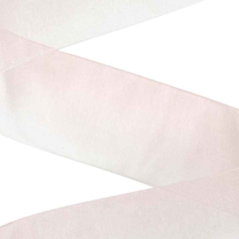 Sheer | Sheer Pink And White Alyssum Ombre Ribbon – 1.5" Ribbons Sheer