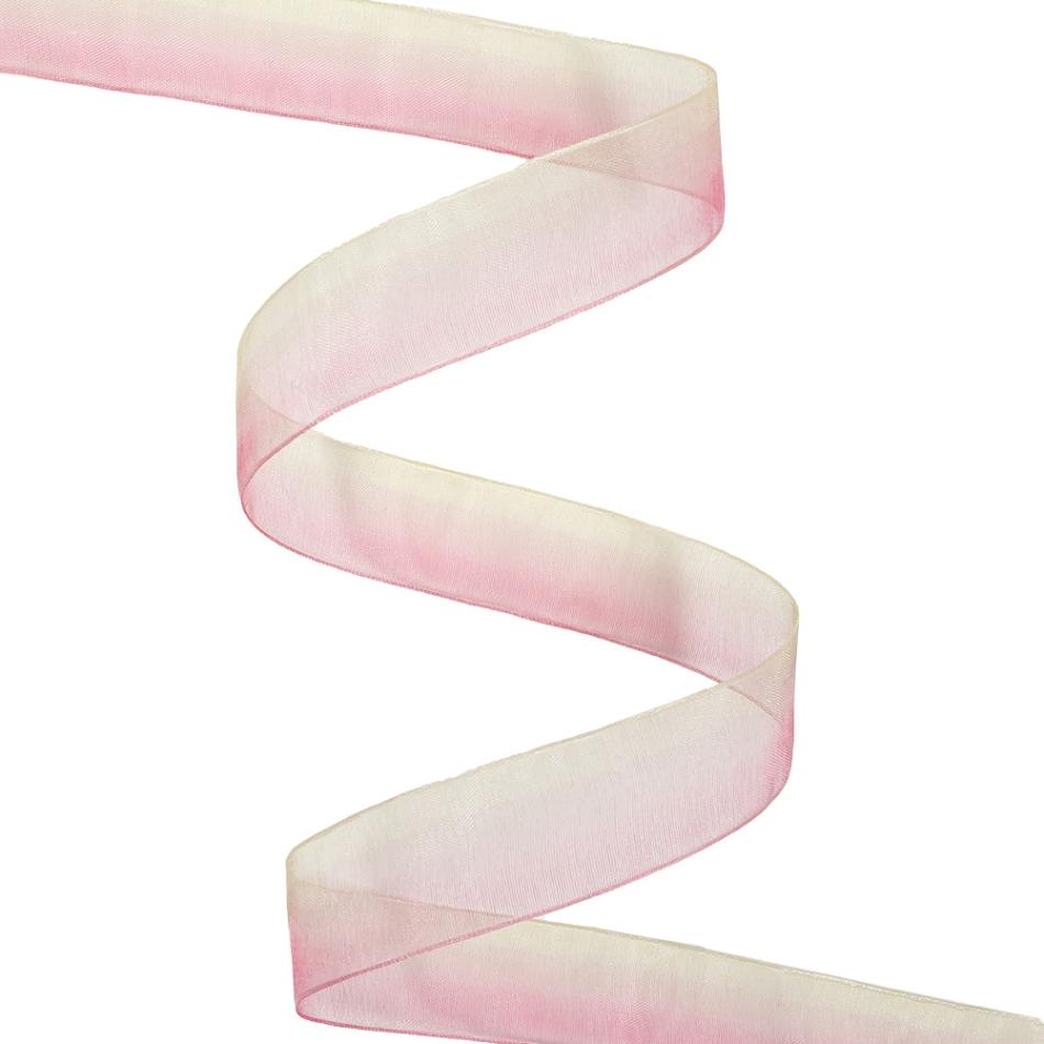 Sheer | Sheer Yellow And Hot Pink Ombre Ribbon – 0.875" Ribbons Sheer