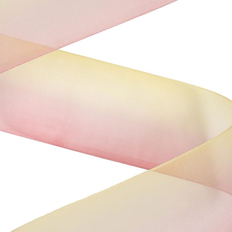 Sheer | Sheer Yellow And Hot Pink Ombre Ribbon – 1.5" Ribbons Sheer