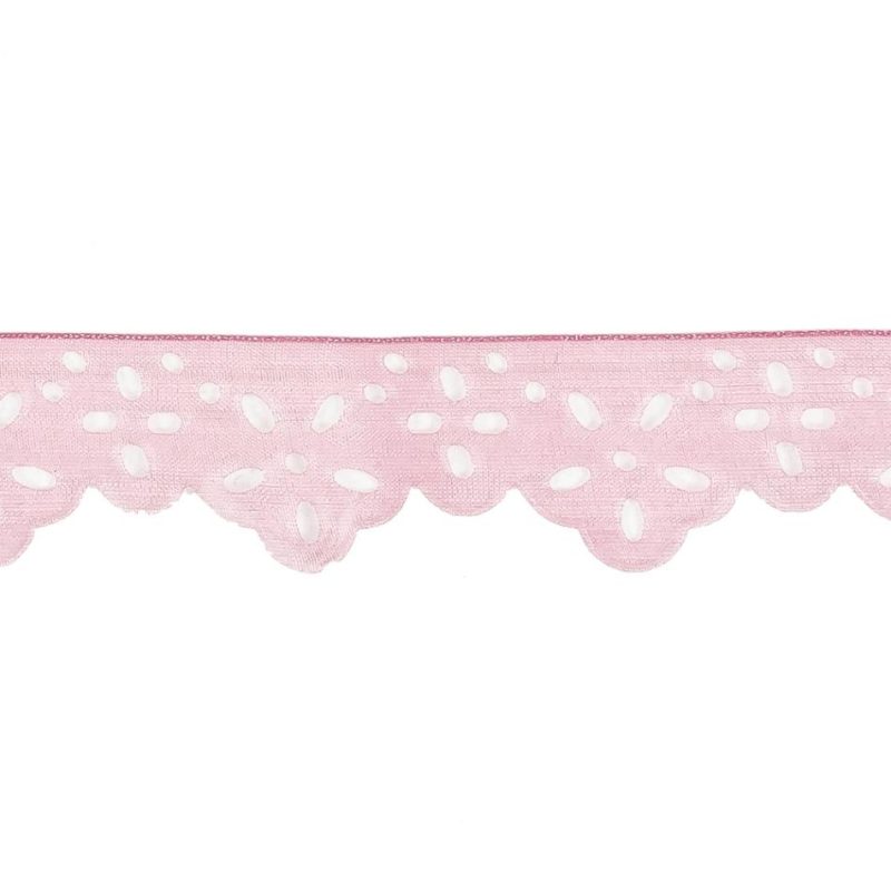 Sheer | Shimmering Pink Scalloped Burnout Organza Trim – 1" Organza Organza