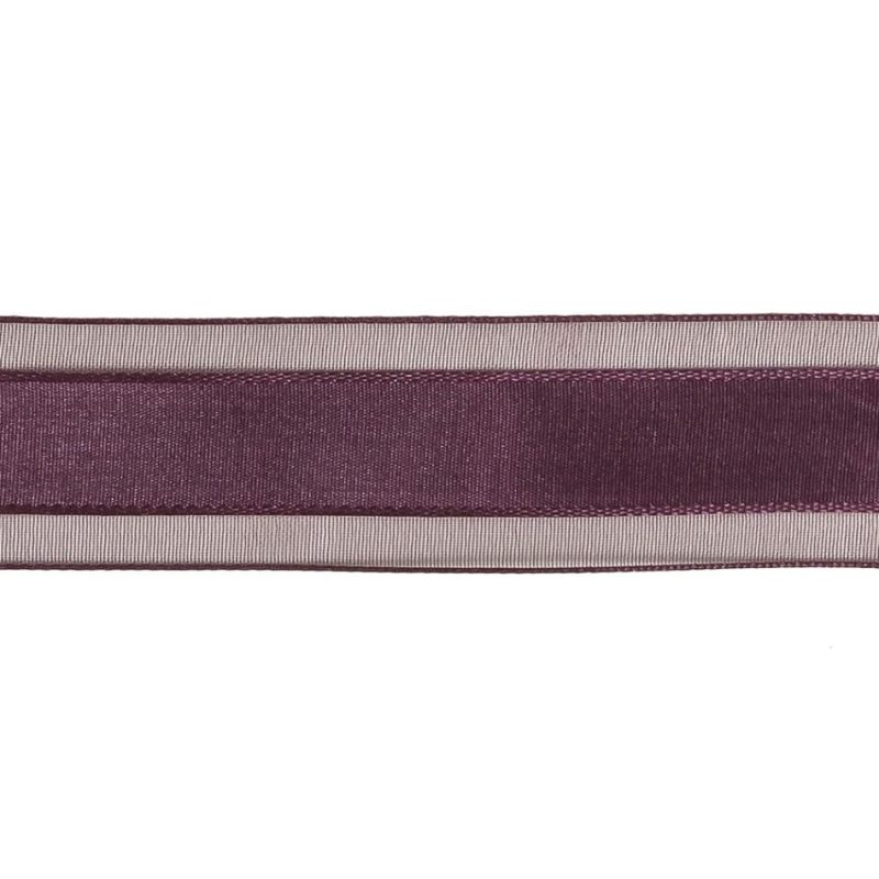 Sheer | Sunset Purple Woven Ribbon With Sheer Organza Borders – 1" Ribbons Sheer