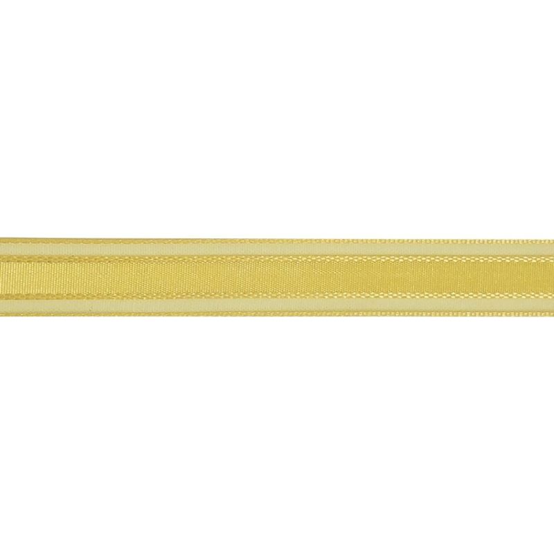 Sheer | Yellow Woven Ribbon With Sheer Organza Borders – 0.5" Ribbons Sheer