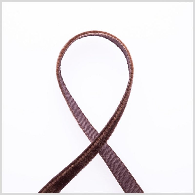 Velvet | 0.25" Brown Nylon Velvet Ribbon Ribbons Brown