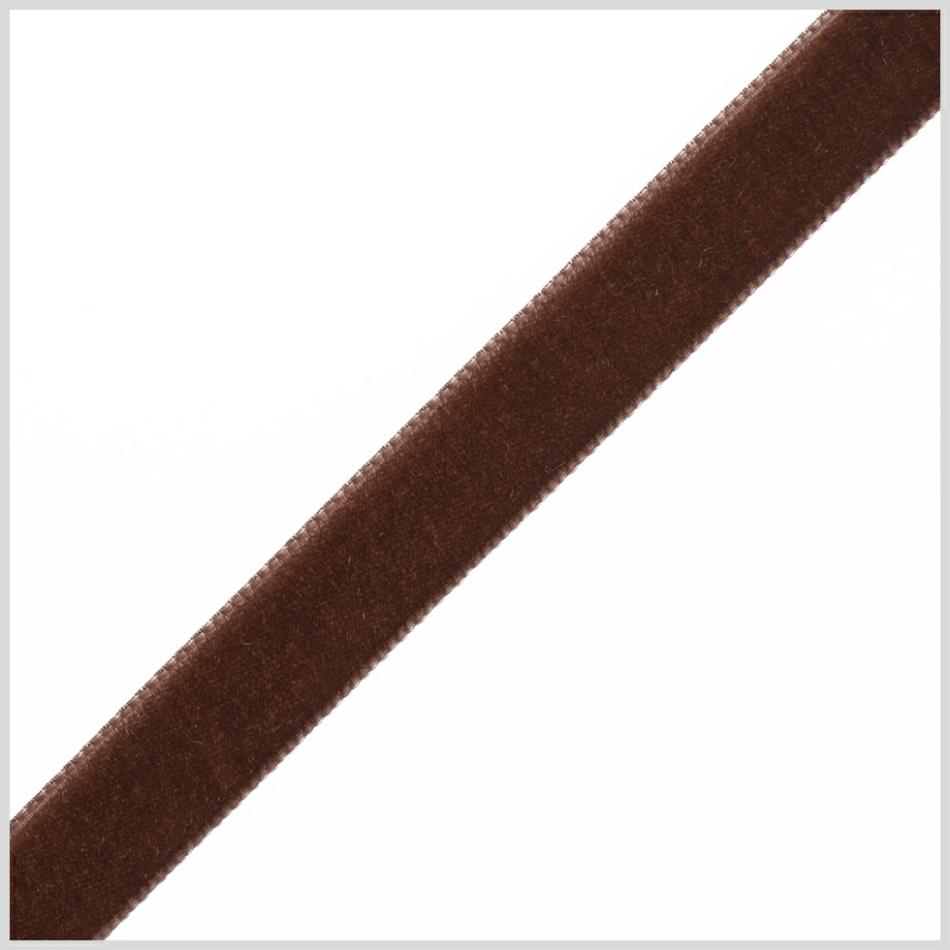 Velvet | 0.625" Brown Nylon Velvet Ribbon Ribbons Brown