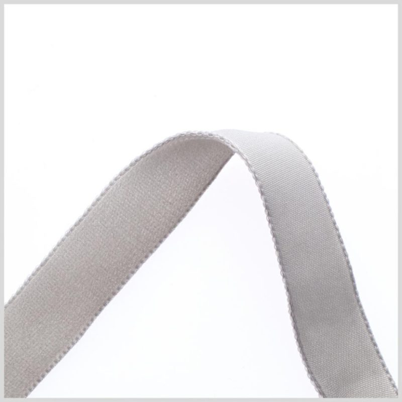 Velvet | 0.625" Gray Nylon Velvet Ribbon Ribbons Gray