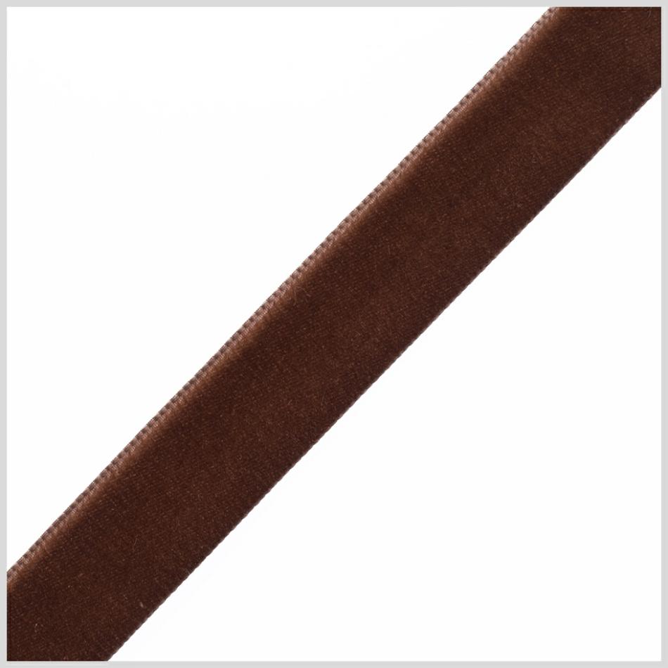 Velvet | 0.875" Brown Nylon Velvet Ribbon Ribbons Brown