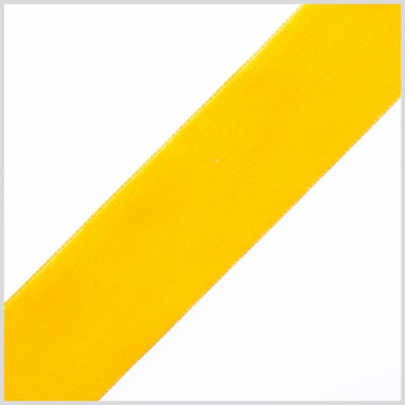 Velvet | 1.375" Maize Nylon Velvet Ribbon Ribbons Maize