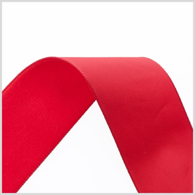 Velvet | 1.375" Rouge Red Nylon Velvet Ribbon Ribbons Rouge Red