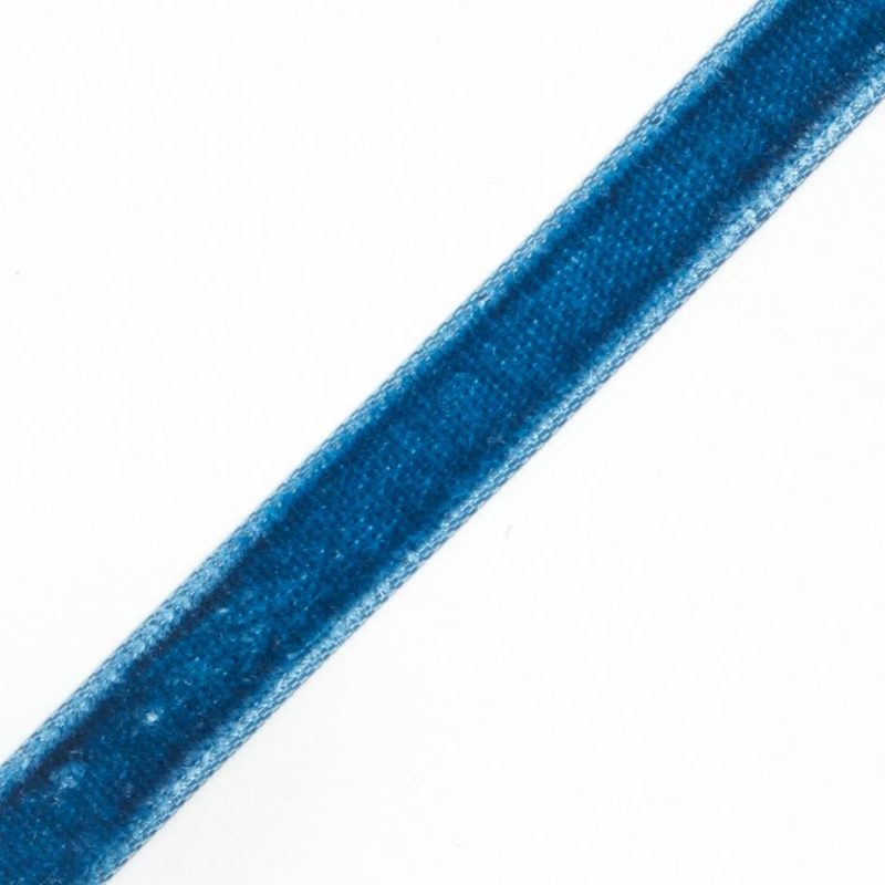 Velvet | 10 Yard Roll Of Blue Single Faced Velvet Ribbon – 0.375" Ribbons Blue