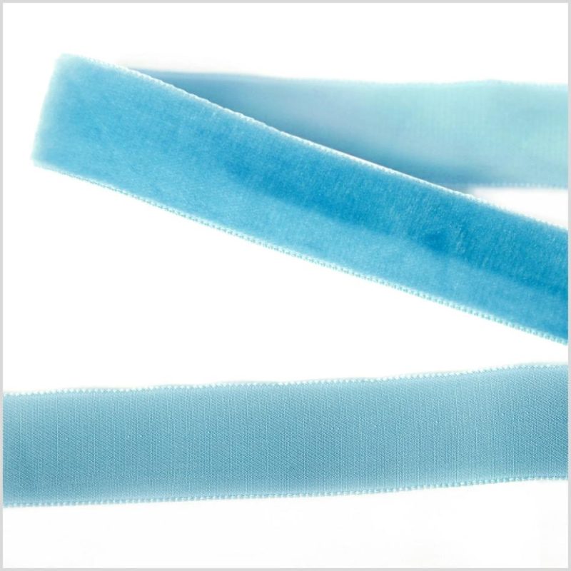 Velvet | Baby Blue Single Face Velvet Ribbon – 7/8" Ribbons Baby Blue