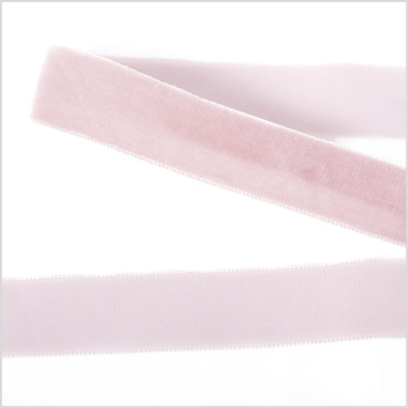 Velvet | Baby Pink Single Face Velvet Ribbon – 0.875" Ribbons Baby Pink